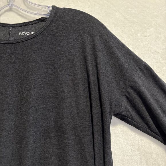 Beyond Yoga Women’s Size Small Draw the Line Tie Back Top Black Long Sleeve Tee - Picture 4 of 15